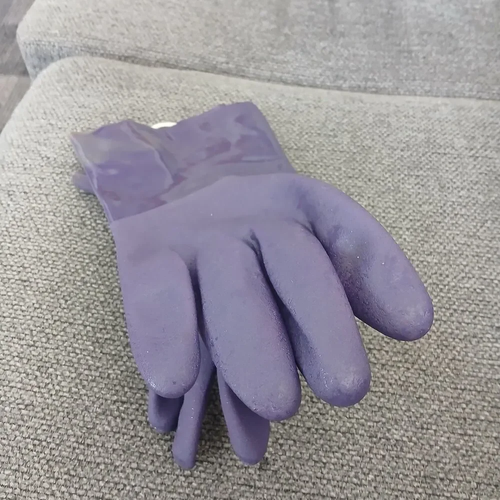 Vtg NOS Brawny Purple Work Gloves Deadstock Garden Cotton Lined  L/XL